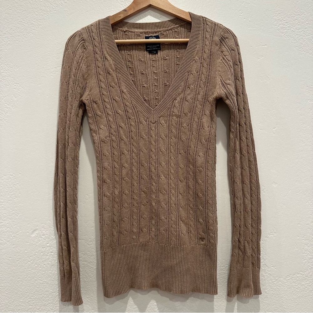 American Eagle Outfitters V-Neck Sweater - Tan